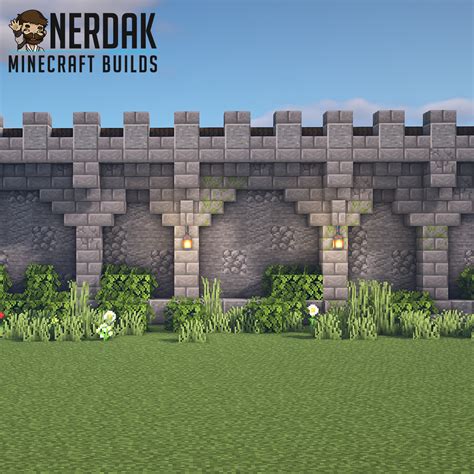 wal craft minecraft|minecraft medieval wall designs.